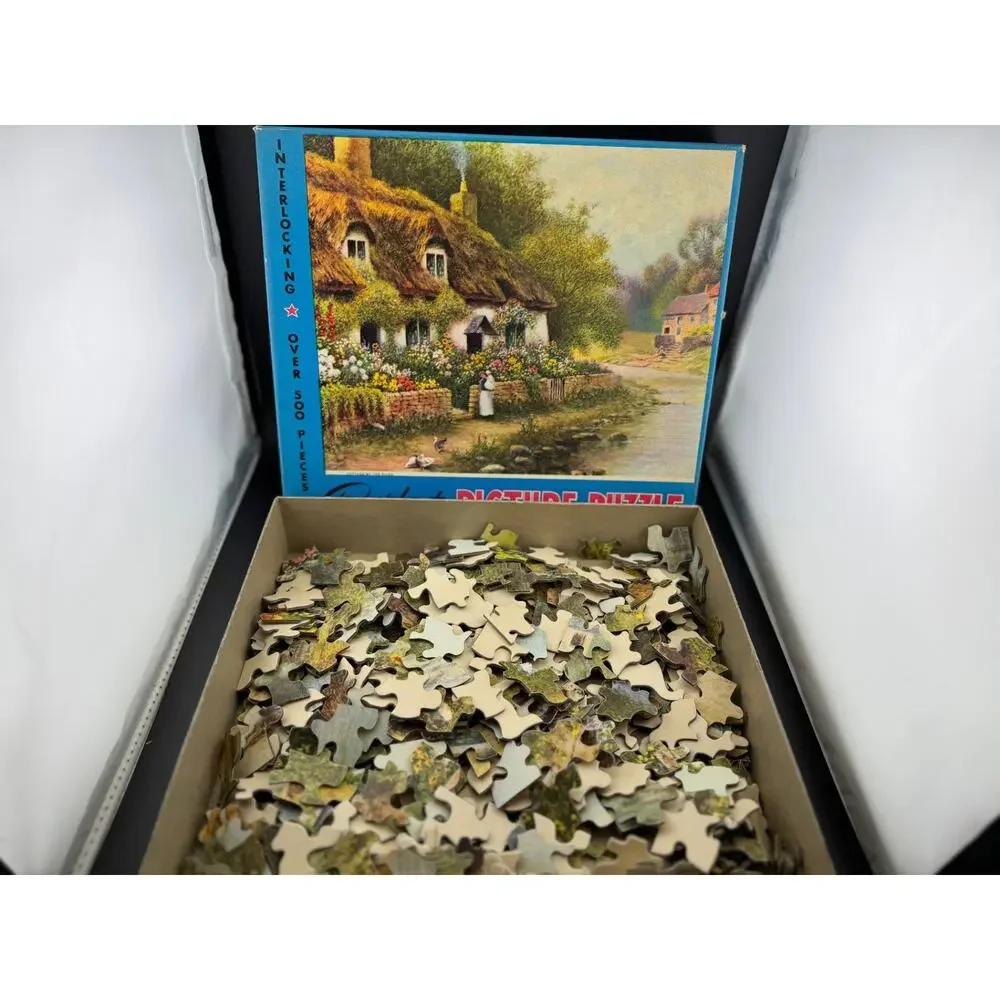 Vintage Perfect Picture Puzzle - Cottage by the River